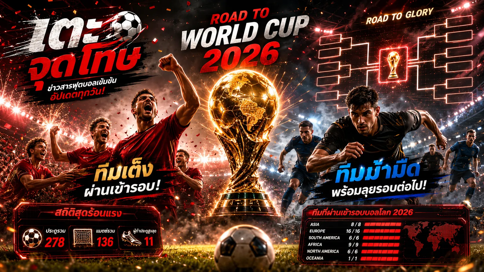 ทีมเต็งและทีมม้ามืดที่ผ่านเข้ารอบบอลโลก 2026