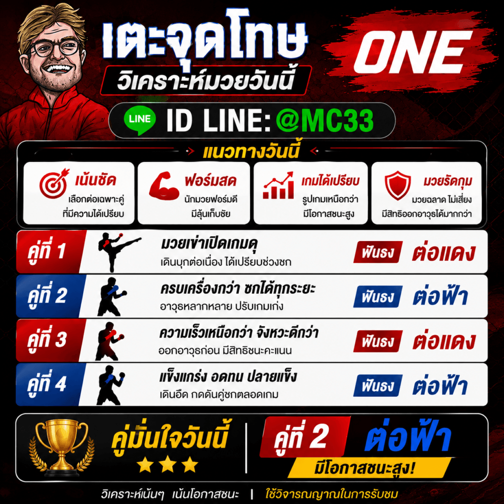 วิเคราะห์มวยวันนี้ ONE