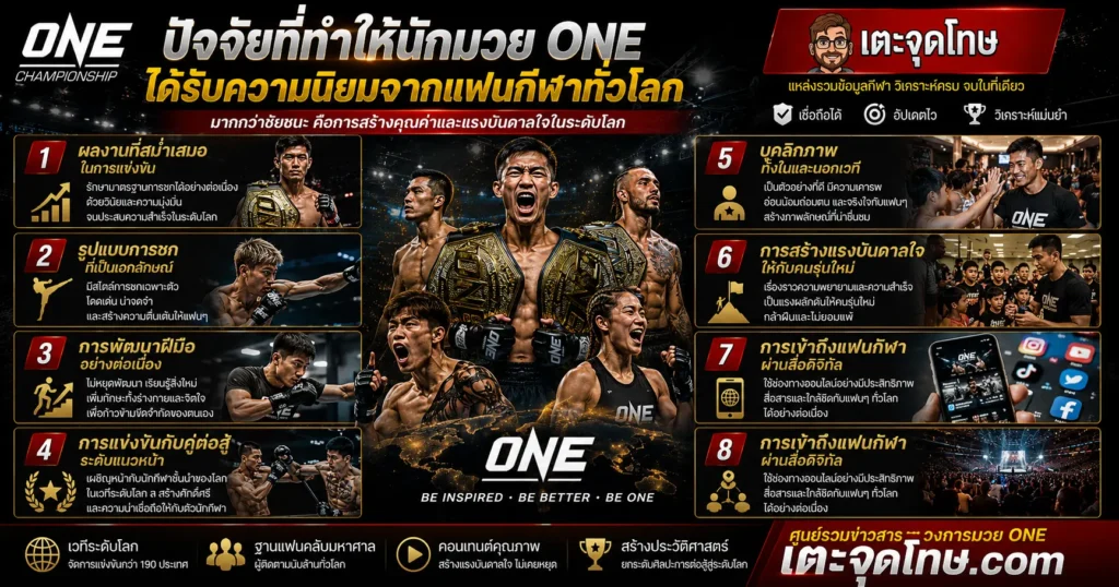 ปัจจัยที่ทำให้นักมวย ONE ได้รับความนิยม