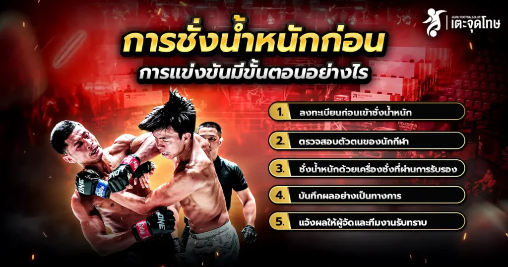 การชั่งน้ำหนัก รุ่นน้ำหนักมวยไทย