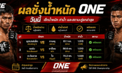 ผลชั่งน้ำหนัก ONE วันนี้ เช็กน้ำหนัก ค่าน้ำ และสถานะคู่ชกล่าสุด